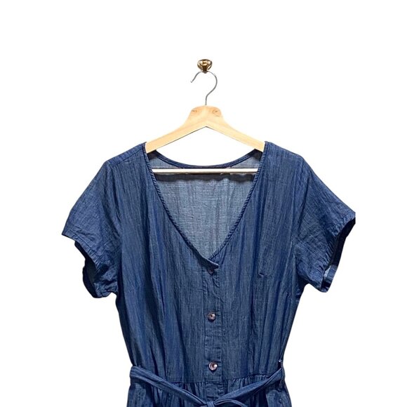 eShakti Blue Midi Dress - Picture 7 of 15